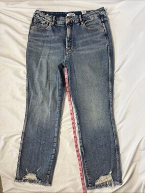 Good American Blue Distressed Ankle Jeans